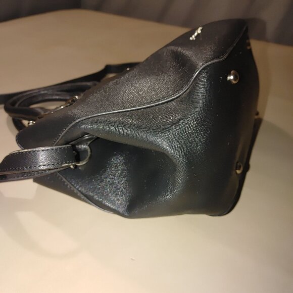 London Fog Black Handbag Tote Bag Crossbody Strap Multiple Compartments Medium - Picture 8 of 14